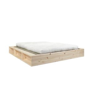 Pat dublu din lemn masiv cu futon Comfort și tatami Karup Design, 140 x 200 cm