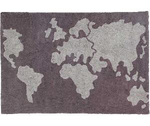 Covor World Map 120x160 cm - Lorena Canals, Gri & Argintiu