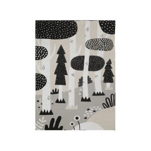 Cuvertură din bumbac pentru copii Södahl Magic Forest, 100 x 150 cm, negru - gri