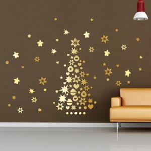 Autocolant Crăciun Ambiance Golden Christmas Tree and Stars