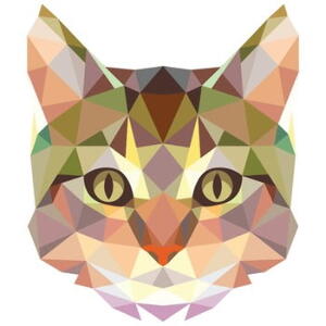 Autocolant Fanastick Origami Cat