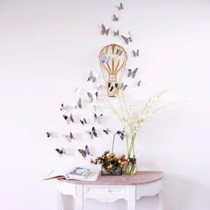 Set 12 autocolante cu efect 3D Ambiance Mirror Butterflies