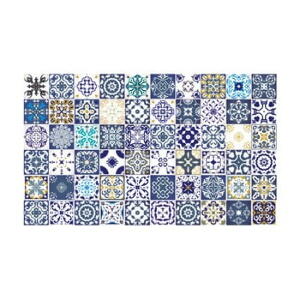Set 60 autocolante pentru perete Ambiance Azulejos Cyprus, 10 x 10 cm
