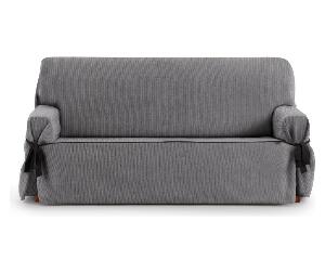 Husa ajustabila pentru canapea cu 2 locuri Chenille Ties Grey 140-180 cm - Eysa, Gri & Argintiu