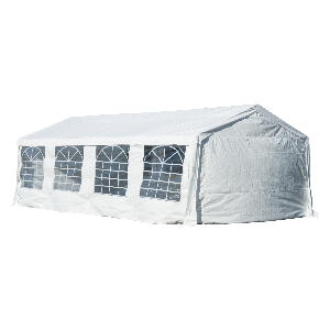 Outsunny Pavilion pentru extern cort pentru petreceri, căsătorii cadru din oțel impermeabil, Alb, 8x4x2.8m
