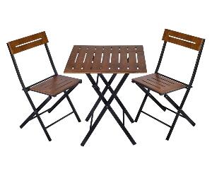 Set masa si 2 scaune pentru exterior - Valovi, Negru