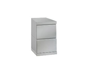 Cabinet din lemn de pin si MDF cu 2 sertare, pentru copii si tineret Lara Alb, l40xA60xH65,5 cm