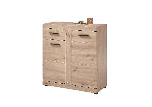 Cabinet hol din pal si MDF, cu 2 usi si 1 sertar Arsen Stejar, l85xA38xH92 cm