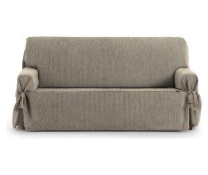 Husa ajustabila pentru canapea cu 3 locuri Chenille Ties Taupe 180x45x50 cm - Eysa, Maro