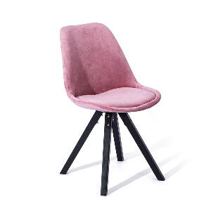 Set 2 scaune dining loomi.design Dima, roz prăfuit-negru