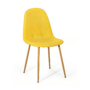 Set 2 scaune dining loomi.design Lissy Buttons, galben-natural