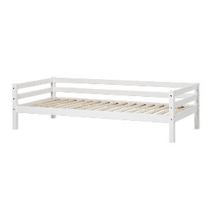 Cadru de pat, lemn masiv, alb, 56 x 98 x 208 cm