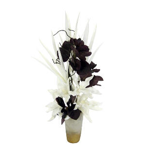 Vaza cu floare artificială, ceramica, 80 x 30 x 28 cm