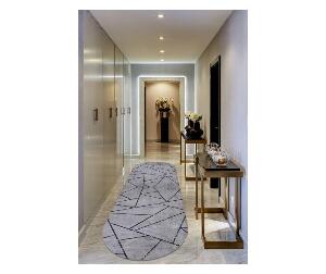 Covor Gray Modern Oval 80x140 cm - Rizzoli, Gri & Argintiu