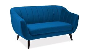 Canapea fixa tapitata cu stofa, Elite 2 Velvet Blue, l156xA57xH83 cm