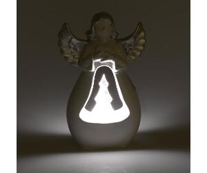 Decoratiune luminoasa Angel - inart, Alb,Gri & Argintiu