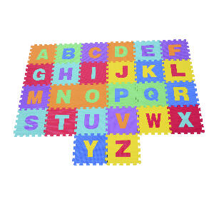 HomCom Covoras Puzzle pentru Joc Set 26 Bucati 31x31cm, colorat