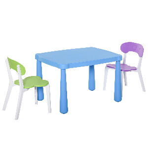 HOMCOM Masa cu scaune pentru copii 2-8 ani Colorata Set 3 piese