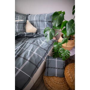 Lenjerie de pat din bumbac satinat pentru pat de o persoană Cotton House Dita, 140 x 200 cm, gri