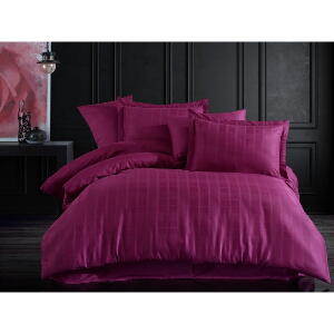 Lenjerie de pat din bumbac satinat pentru pat dublu Hobby Ekose, 200 x 220 cm, violet