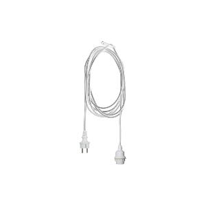 Cablu cu dulie pentru bec Star Trading Cord Ute, lungime 2,5 m, alb