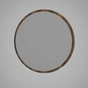 Oglindă rotundă de perete cu rama maro Glob, ⌀ 59 cm